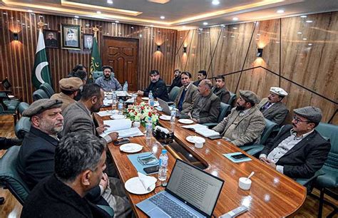 Chief Minister Gilgit Baltistan Haji Gulbar Khan Chairing A Meeting Of