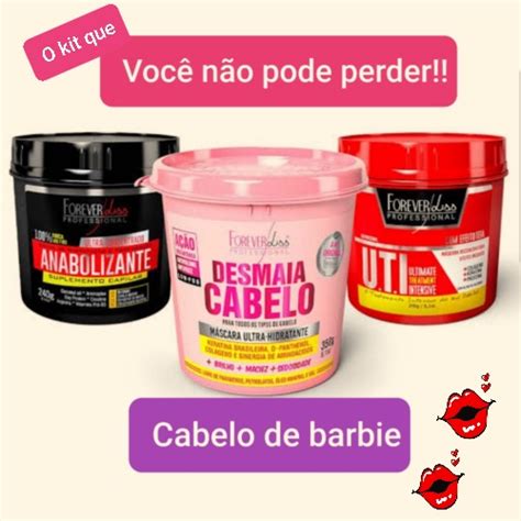 Cronograma Capilar Cabelo De Barbie Forever Liss Kit Shopee Brasil