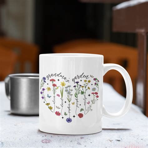 Personalized Birth Month Flower Mug Grandmas Garden Mug Grandma T