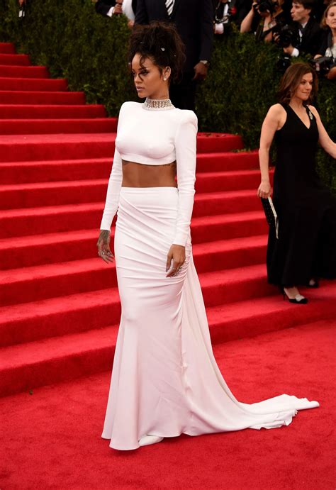 Rihanna White Jersey Two Piece Beaded Neck Dress Xdressy