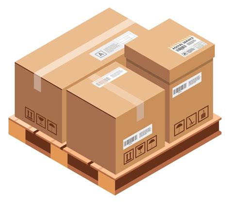 Premium Vector Pallet With Delivery Packages Isometric Cargo