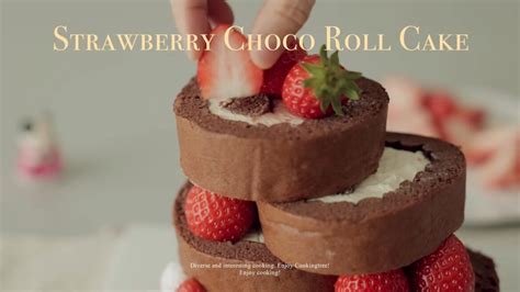 Strawberry Chocolate Roll Cake Recipe