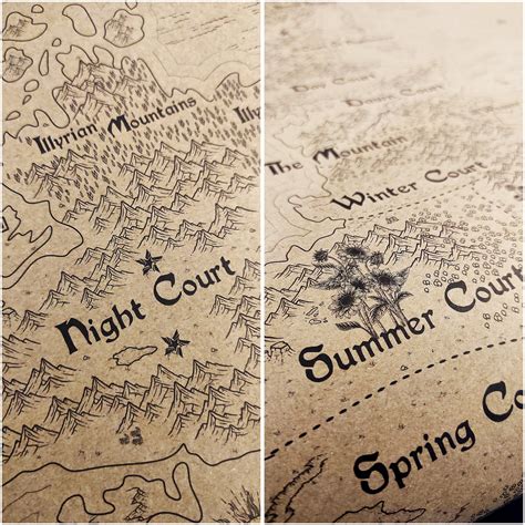 Sarah J Maas Acotar Fantasy Map Prythian Home Decor A Court - Etsy Canada