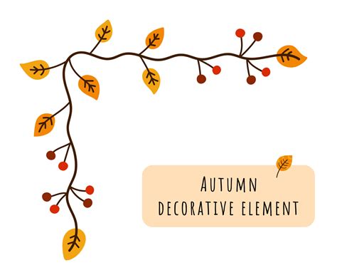 Autumn Decorative Element Abstract Isolated Corner Border Branches Of