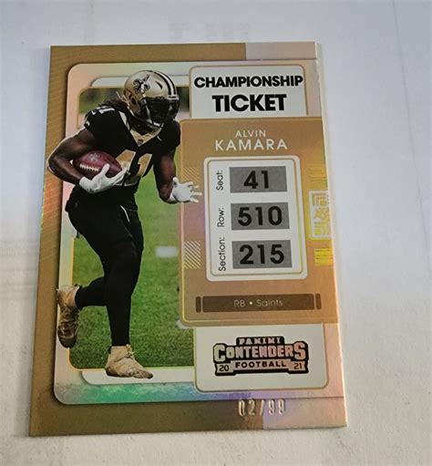 Panini Contenders Football Alvin Kamara Championship Ticket Gold