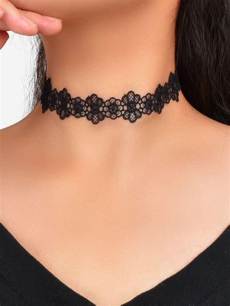 Flower Decor Lace Choker Chokers Lace Chokers Black Choker Necklace