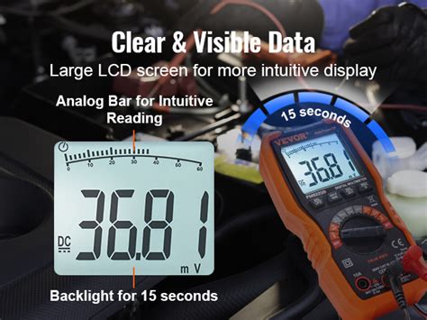 Vevor Digital Multimeter Counts Voltmeter Batterietester