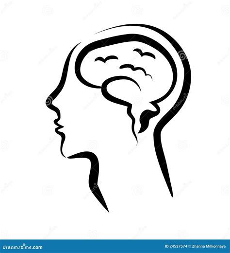 Human Brain In A Silhouette Head Stock Images Image 24537574