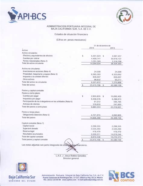 Ejemplo Estado Situacion Financiera