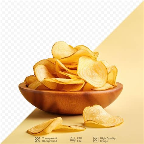 Premium Psd Potato Chips Wooden Bowl