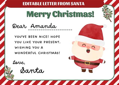 Printable Letter From Santa Secret Letter From Santa Best Secret Santa