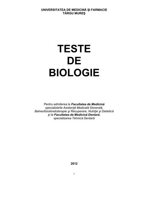 PDF Teste Biologie RO DOKUMEN TIPS