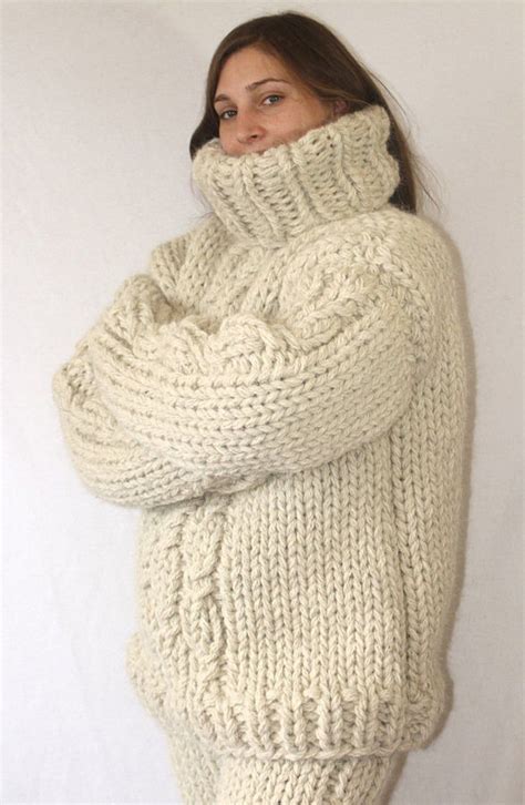 3 4 Kg Turtleneck Sweater Itchy And Scratchy Goat Wool Jumper Etsy Pullover Outfit