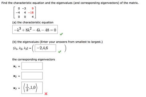 Solved Find The Characteristic Equation And The Eigenvalues Chegg