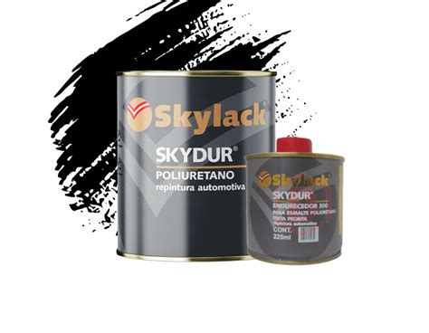 kit Tinta Automotiva Pu Preto Cadillac Catalisador Skylack Evolução