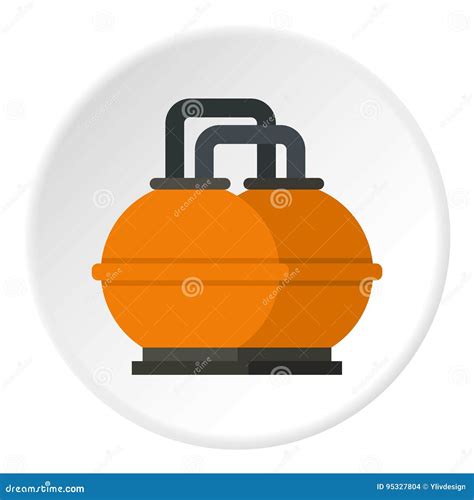 Orange Fuel Storage Tank Icon Circle Stock Vector Illustration Of