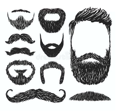 Ensemble De Silhouettes De Moustache Et De Barbe Illustration De