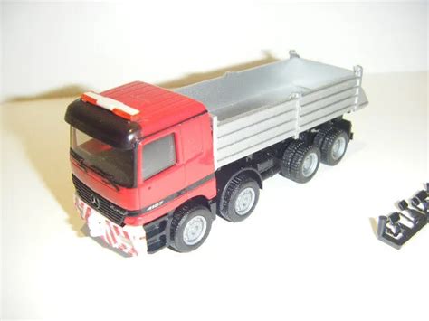 HERPA MB ACTROS 4157 4 Achs Kipper Baufahrzeug Rote Flotte Umbau