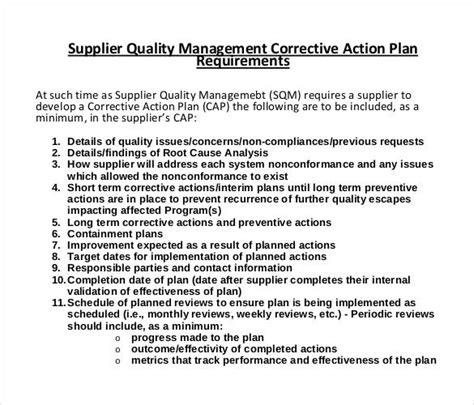 Corrective Action Plan Template 23 Free Word Excel Pdf Format