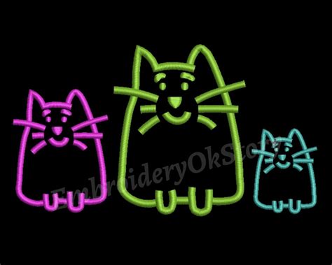 Funny Cat Embroidery Design Cat Machine Embroidery Design Etsy