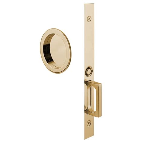 Mortise Pocket Door Hardware Collection Passage Round Pocket Door Mortise Set In Satin Brass