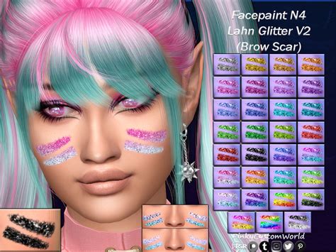 The Sims Resource Patreon Facepaint N Lahn Glitter V Brow Scar