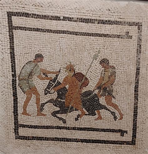 Roman Mosaic Showing Drunken Silenus IMPERIUM ROMANUM