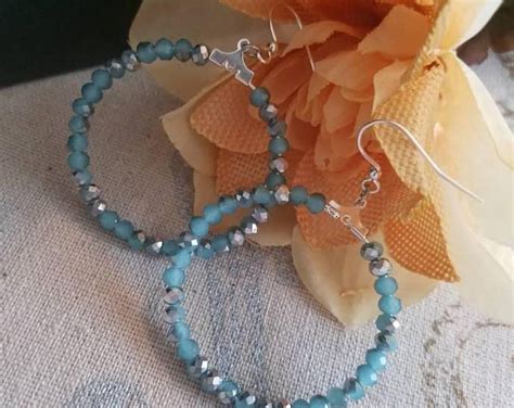 Bleu Et Argent Pierres Pr Cieuses Boucles Doreilles Jewelry Etsy