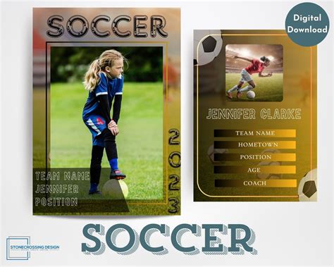 Soccer Trading Card Template Trading Card Template Canva Template