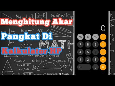 Cara Menghitung Akar Pangkat Di Kalkulator Hp Youtube