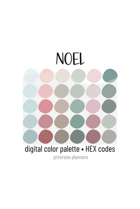 Noel Digital Color Palette Color Chart Goodnotes Tool Etsy