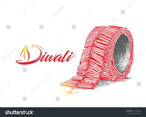 Diwali Crackershand Drawn Sketch Vector Illustration Stock Vector ...