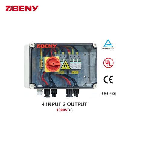 Beny 4 In 2 Out 1000v Ip66 Combiner Box 50a Dc Pv Combiner Box 4 String With 5 Years Warranty Ce