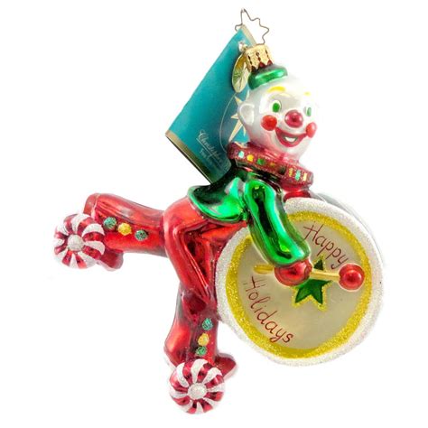 Christopher Radko Boppo Blown Glass Ornament Clown Circus Drum