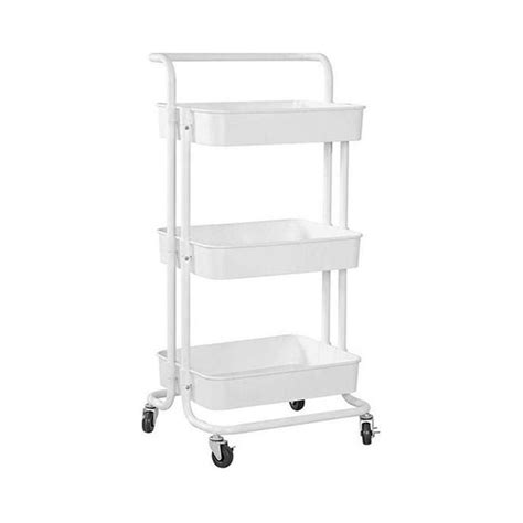 Buy 3 Tier Rolling Storage Cart White 87cm Online Danube Home Uae