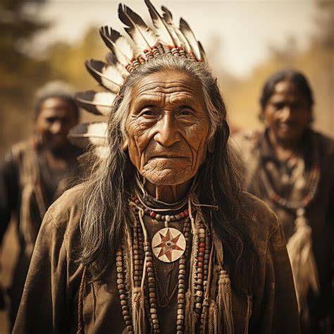 Premium Photo | Native American Blackfoot chief wearing traditional clothing and and feathers