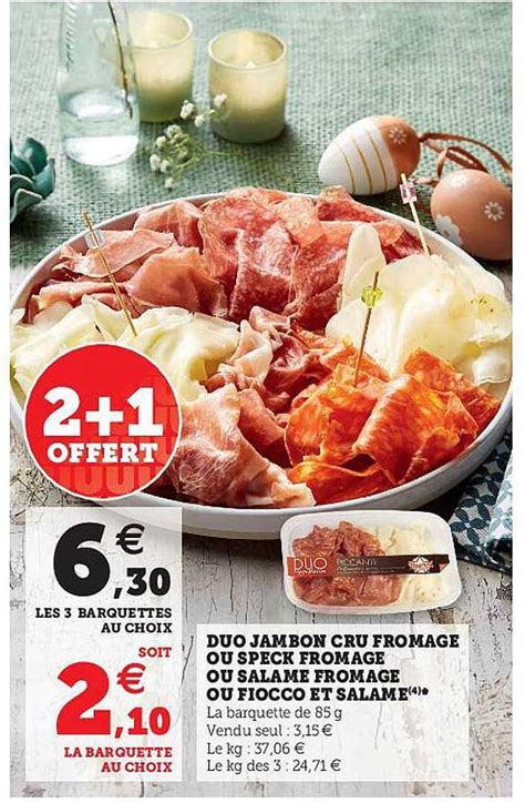 Promo Duo Jambon Cru Fromage Ou Speck Fromage Ou Salame Fromage Ou