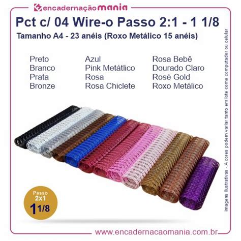 Kit C 04 Wire O 1 1 8 Passo 2 1 Encadernação Mania Loja De Insumos Para Papelaria E Mais