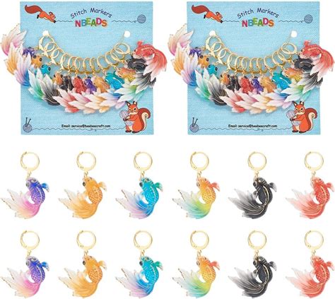 Amazon Nbeads Pcs Colors Goldfish Charms Stitch Markers Uv