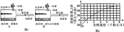 某生物研究性学习小组的同学想探究种子在萌发过程中进行的呼吸作用类型设置如图1所示实验装置．关闭活塞在25℃下经过20分钟读出刻度管中着色液