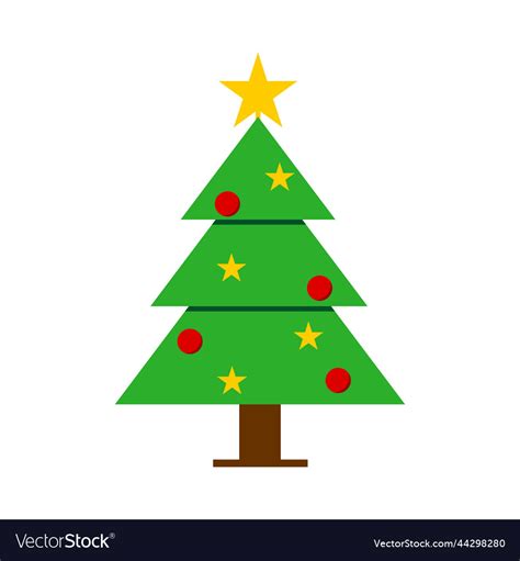 Simple green christmas tree Royalty Free Vector Image