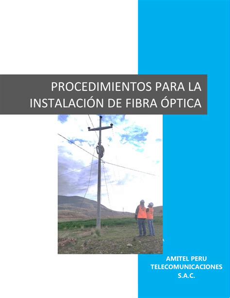 PDF PROCEDIMIENTOS PARA LA INSTALACIÓN DE FIBRA ÓPTICA DOKUMEN TIPS