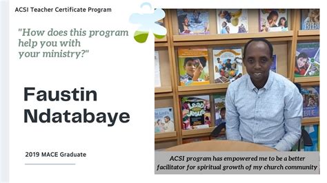 Acsi Certificate Program Faustin Ndatabaye Mace Graduate Youtube