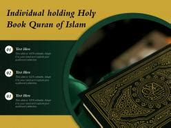 Individual Holding Holy Book Quran Of Islam Presentation Graphics