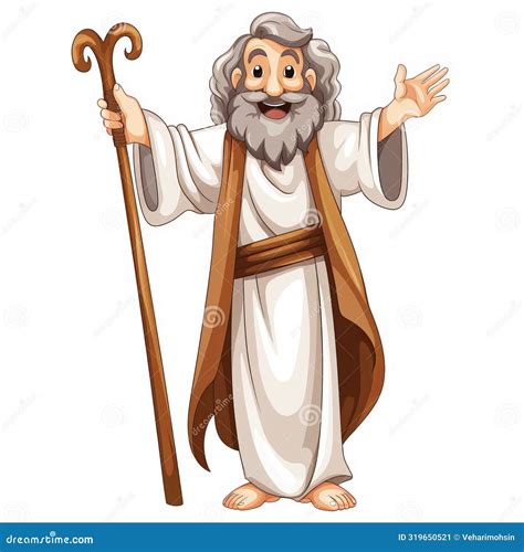 Cartoon Moses Character Vector Illustration | CartoonDealer.com #85400812