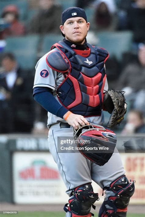 Cleveland Indians Catcher Roberto Perez Playing In A Baseball Game