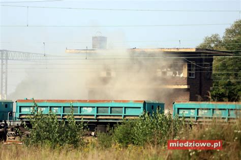 Pożar pustostanu przy torach kolejowych miedziowe pl