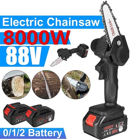 88v 8000w 14 Cordless Electric Chain Saw Pruning One Handed Garden Tool With Chain Saws