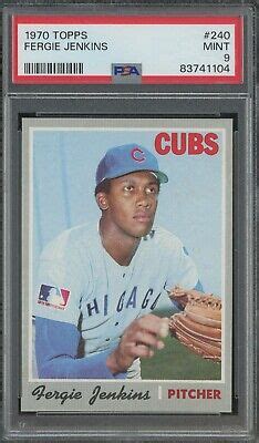 1970 Topps 240 Fergie Jenkins Chicago Cubs HOF PSA 9 MINT EBay