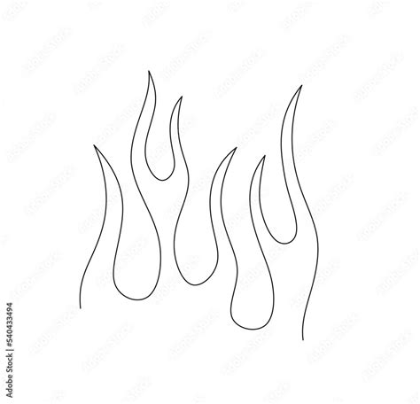 Vector isolated simple minimal abstract fire flames colorless black and ...